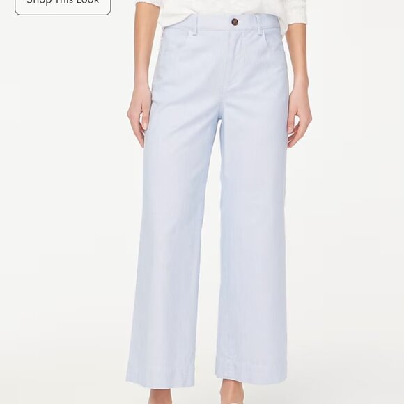 J.Crew Factory Striped high-rise wide-leg cropped pant - Picture 1 of 1